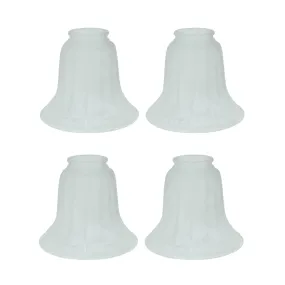 # 23008-4 Transitional Style Replacement Bell Shaped Faux Alabaster Glass Shade, 2 1/4" Fitter Size, 4 3/4" high x 5 1/2" diameter, 4 Pack