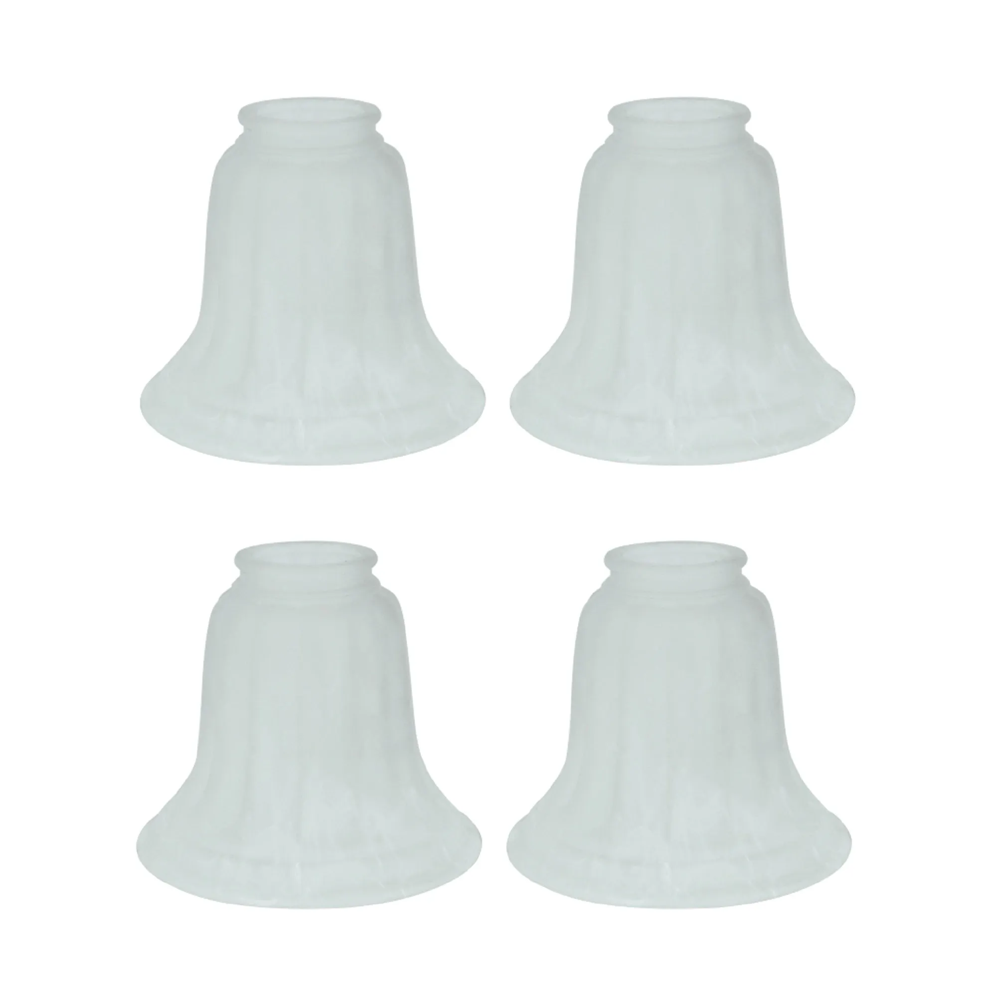 # 23008-4 Transitional Style Replacement Bell Shaped Faux Alabaster Glass Shade, 2 1/4" Fitter Size, 4 3/4" high x 5 1/2" diameter, 4 Pack