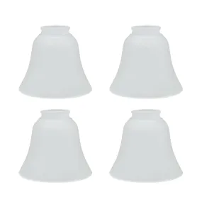 # 23026-4 Transitional Style Replacement Bell Shaped Frosted Glass Shade, 2 1/8" Fitter Size, 4 3/4" high x 5 3/8" diameter, 4 Pack