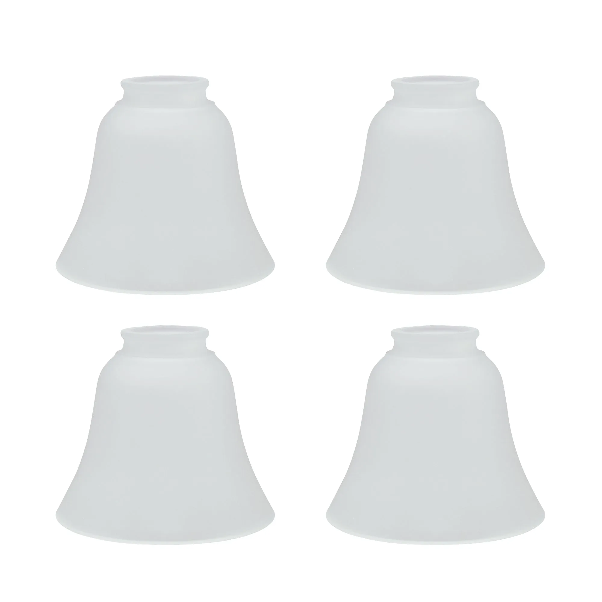 # 23026-4 Transitional Style Replacement Bell Shaped Frosted Glass Shade, 2 1/8" Fitter Size, 4 3/4" high x 5 3/8" diameter, 4 Pack