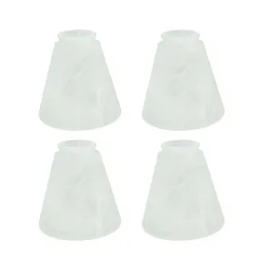# 23047-4 Transitional Style Frosted Replacement Glass Shade, 2-1/8" Fitter Size, 4-3/4" high x 4-3/4" diameter, 4 Pack