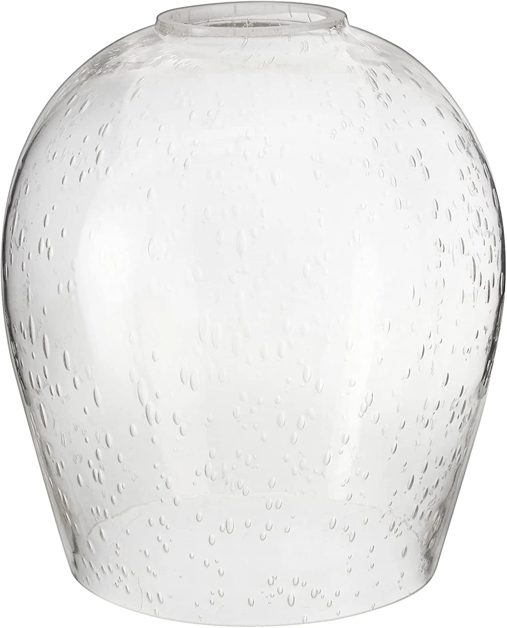 # 23612, Seeded Barrel Glass Shade.5-1/2"Dia x 6-1/8"H / Center Hole:45mm - Sold in 1 / 2 & 3 Pack.