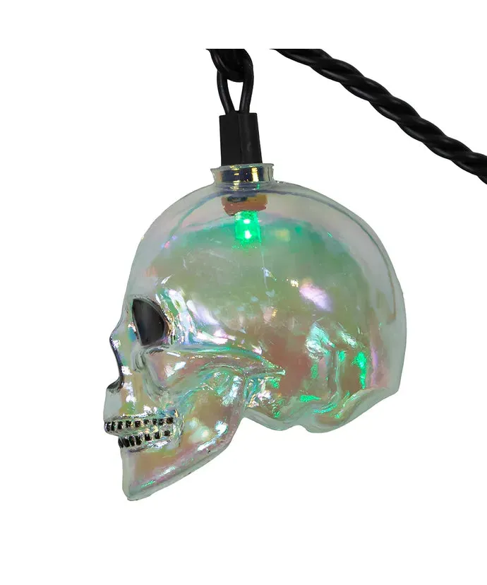 10-Light RGB LED Glitter Skull Light Set, 12' (UL)