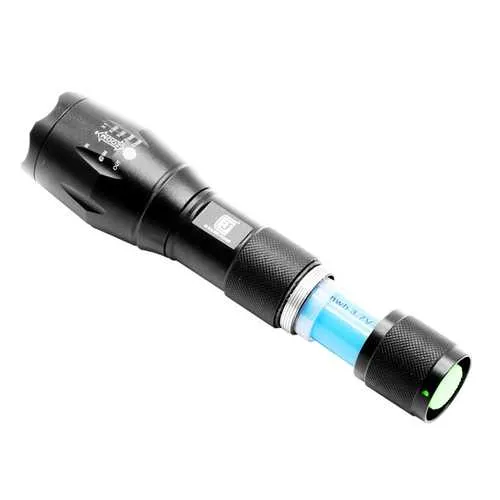 2 in1 XANES UV05 2xT6 LEDs Purple White Light Zoomable UV Flashlight Scorpion Insect Detection Pen