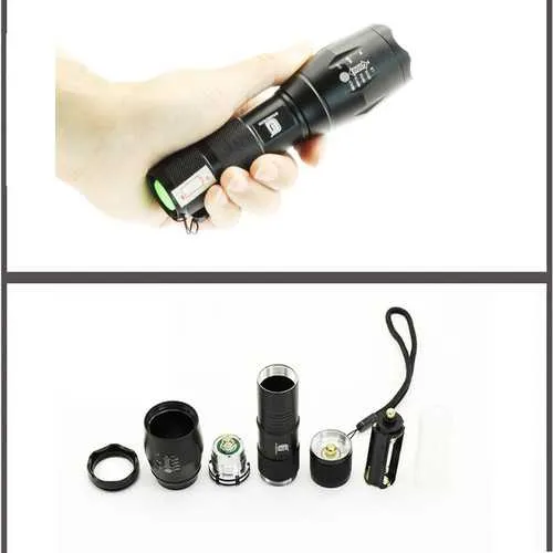 2 in1 XANES UV05 2xT6 LEDs Purple White Light Zoomable UV Flashlight Scorpion Insect Detection Pen