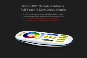 2.4GHz RGB   CCT Remote Controller Full Touch 4-Zone Group Control
