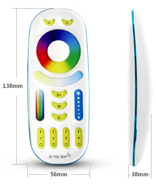 2.4GHz RGB   CCT Remote Controller Full Touch 4-Zone Group Control