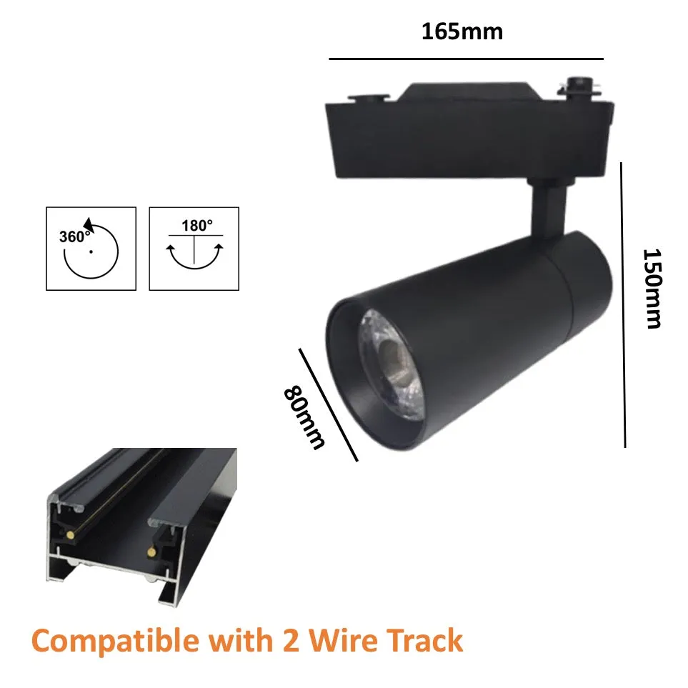 30w Cob Track Light 6007 Black body