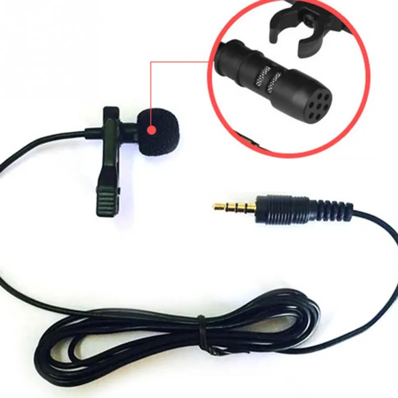 3.5 mm Microphone Clip Tie Collar for Mobile Phone Speaking in Lecture 1.5m/3m Bracket Clip