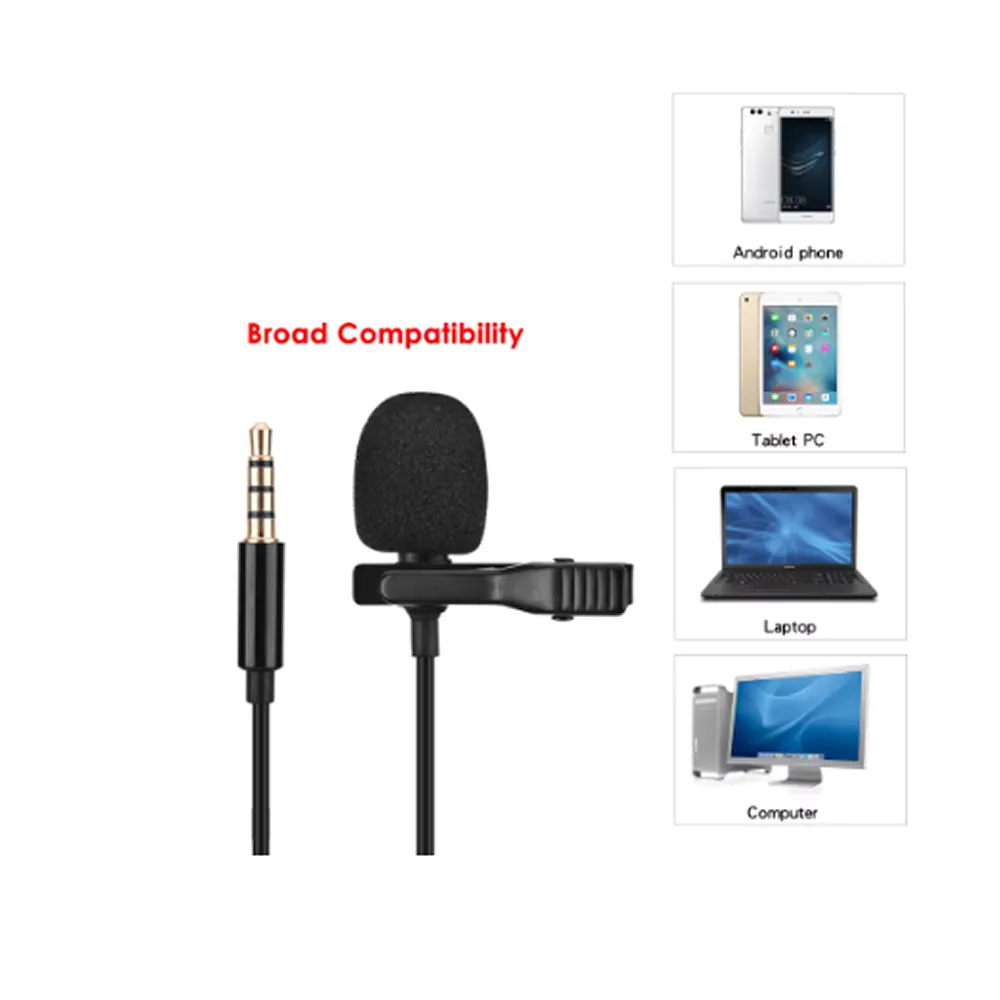 3.5Mm Aux Omni-Directional Condenser Lavalier Microphone Gl-119