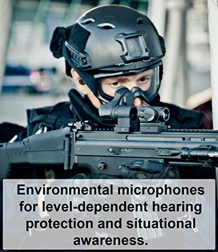 3M PELTOR TEP-200 Tactical Earplug Kit, NRR 23dB, Rechargeable, Noise Reduction, Construction, Law Enforcement