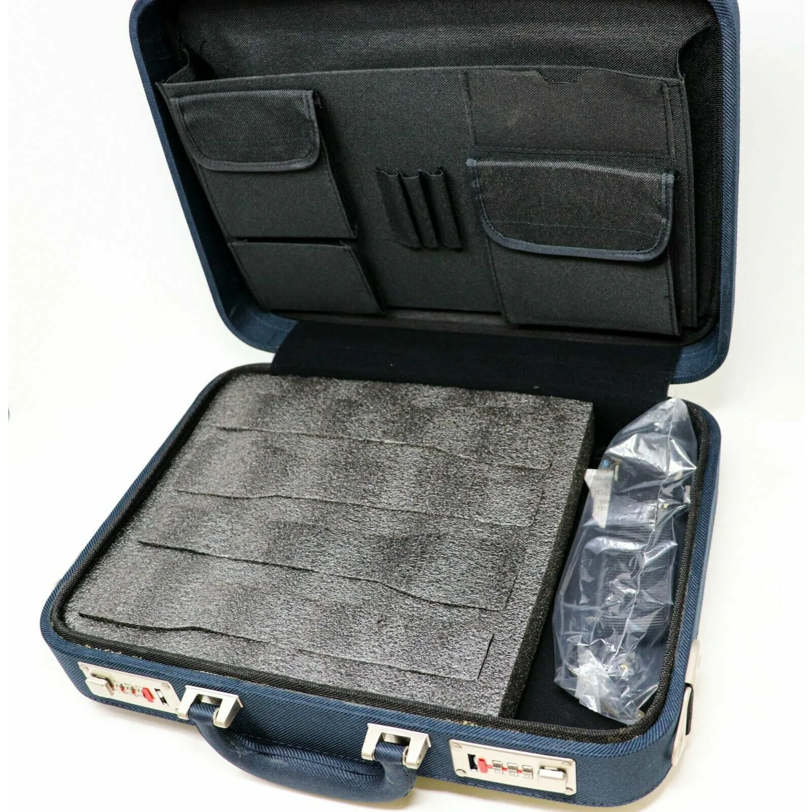 4 Microphone Carrying Case Mic Instrument Storage Portable Flight Box Blue Color