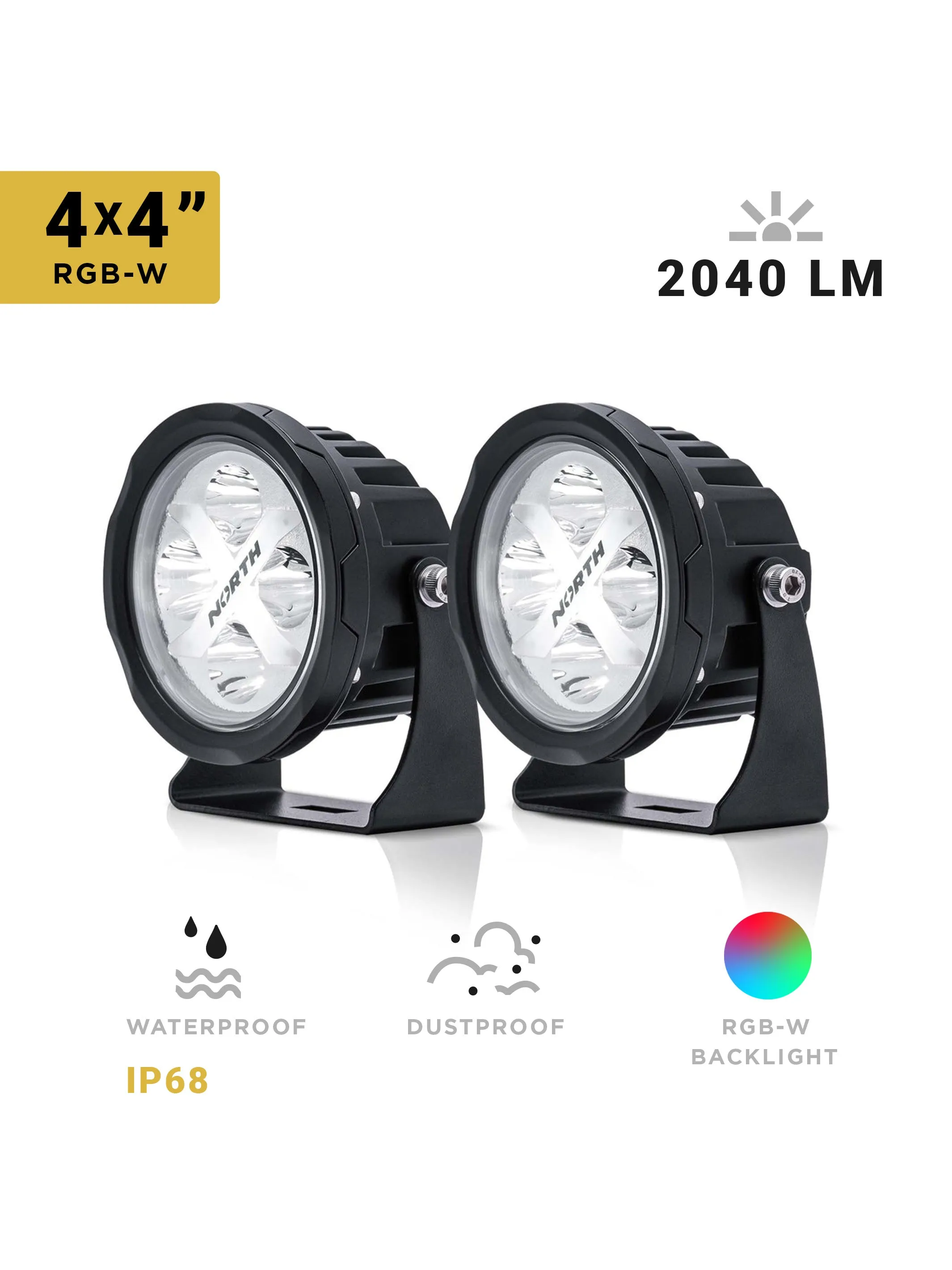 4" Round Pod Light with RGB Backlight