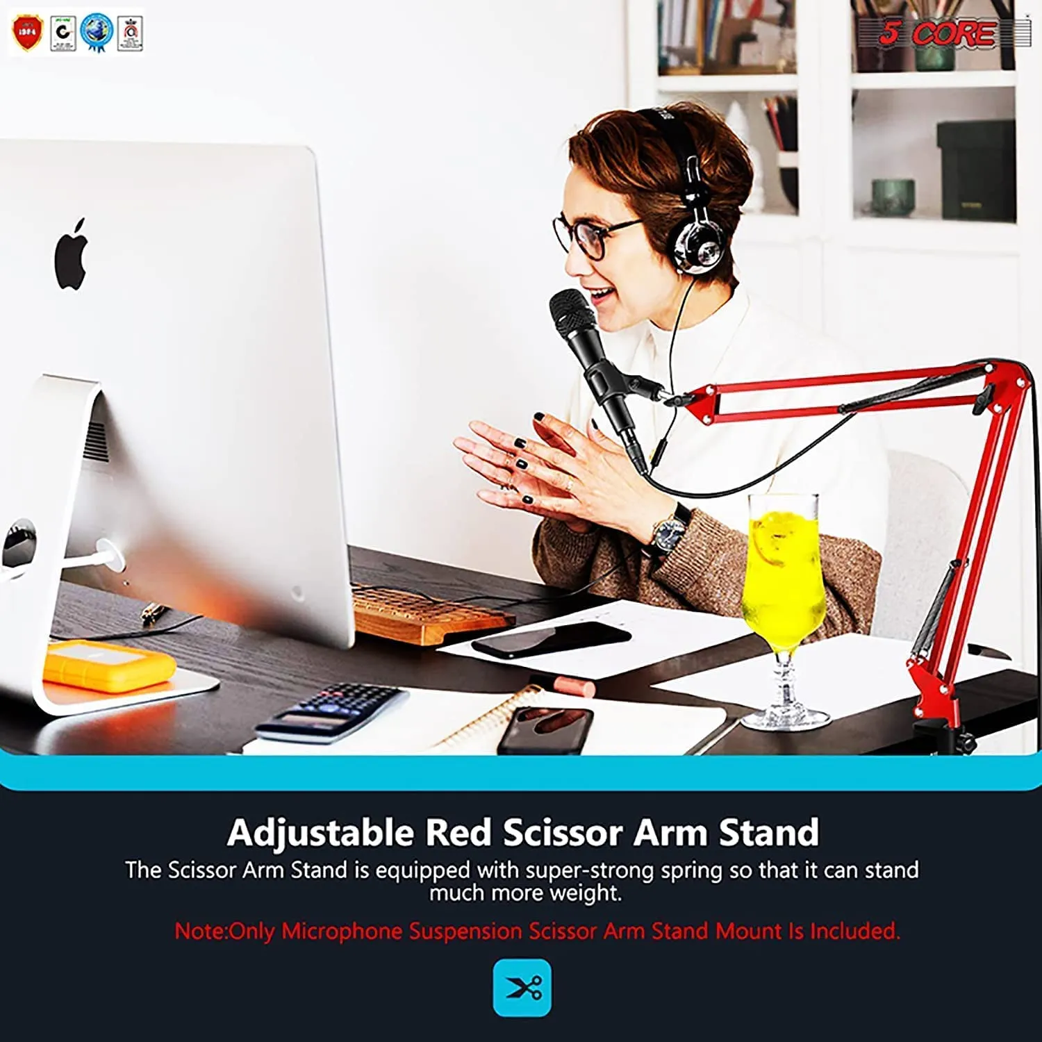 5Core Microphone Mic Suspension Boom Scissor Arm Desk Stand Mount