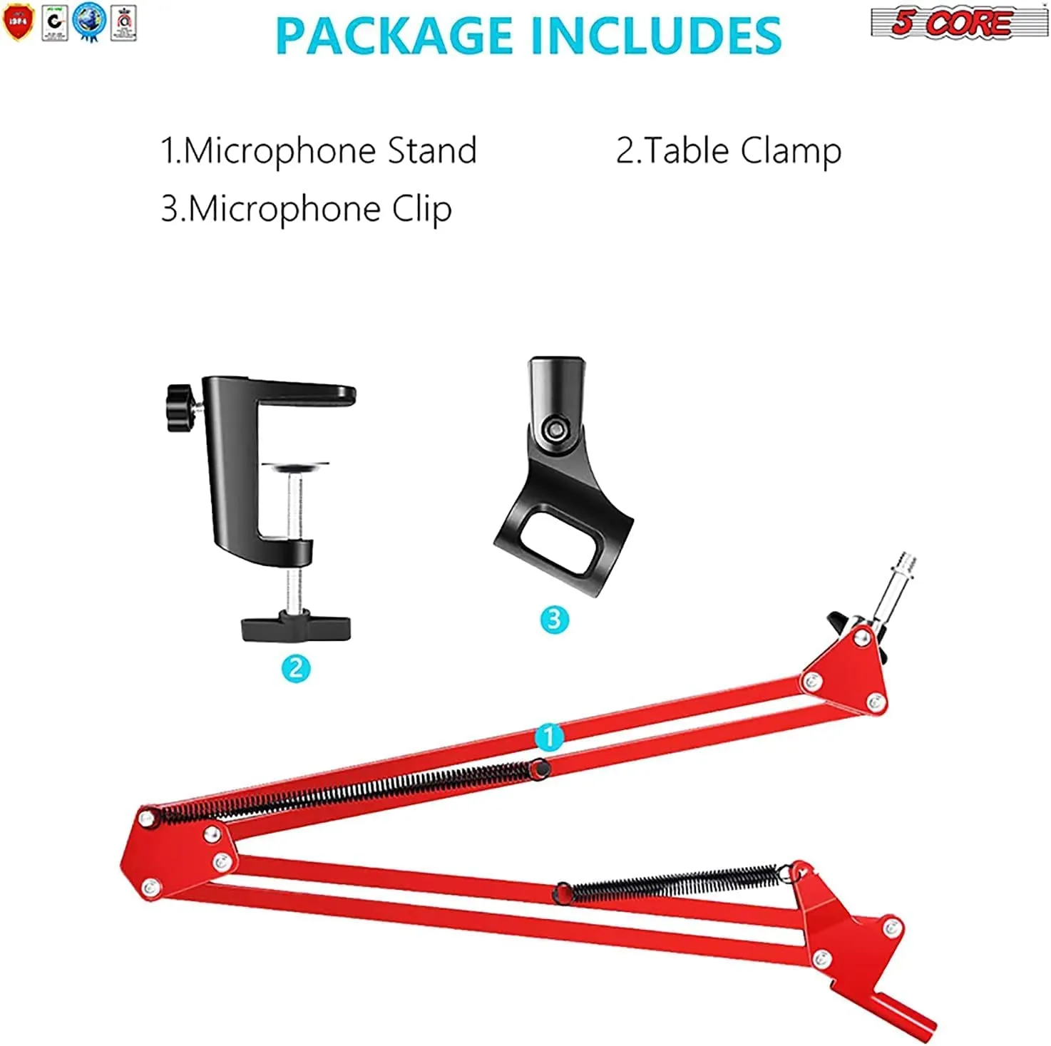 5Core Microphone Mic Suspension Boom Scissor Arm Desk Stand Mount