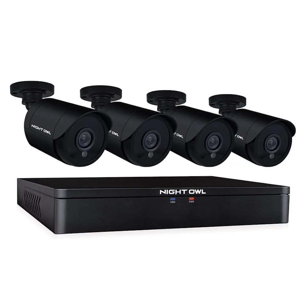8-Channel 1080p 1TB DVR Security Surveillance System with 4-Wired Human Detection Bullet Cameras