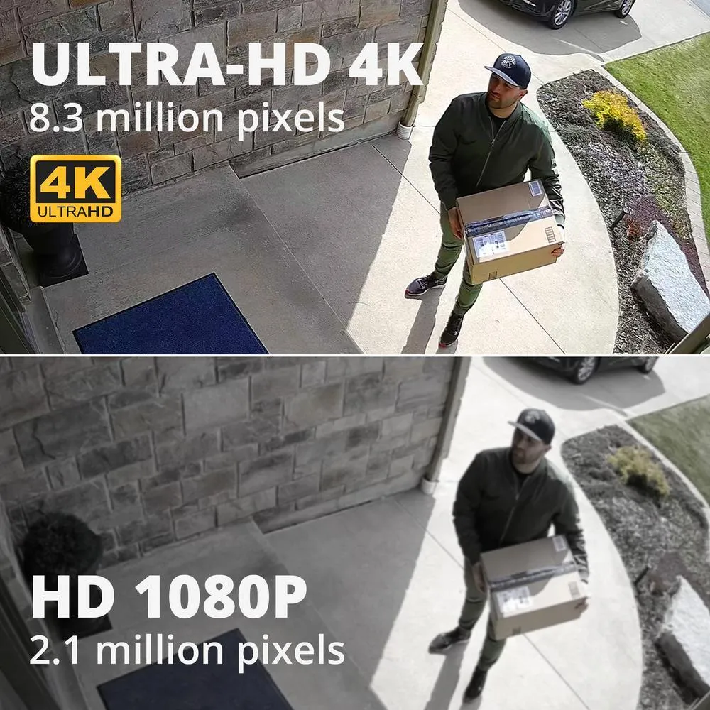 8-Channel Ultra HD 4K (8MP) 2TB DVR Security Camera System with Remote Viewing and 8 Cameras