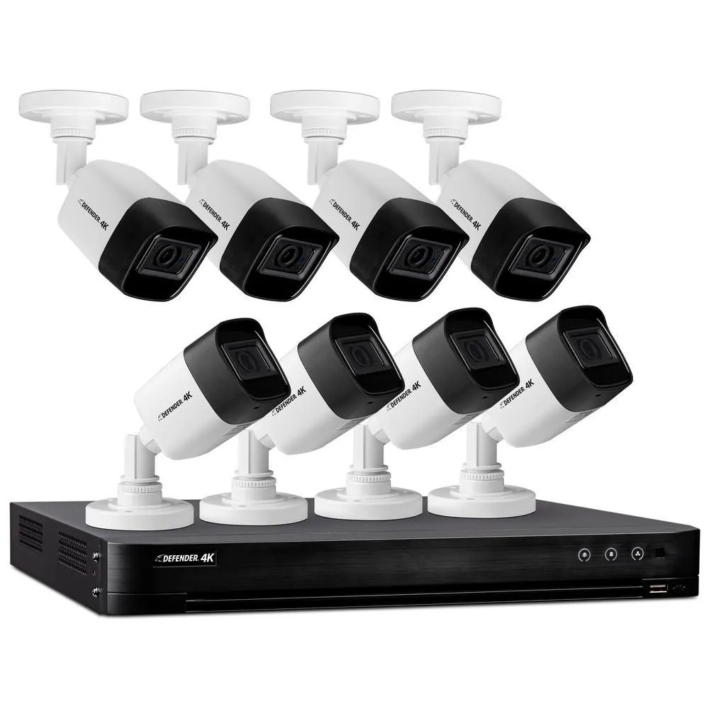 8-Channel Ultra HD 4K (8MP) 2TB DVR Security Camera System with Remote Viewing and 8 Cameras