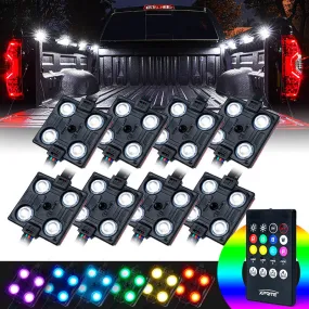 8 RGB LED Light Pod Set w/ Remote Control Replacement for 1995-Later Toyota Tacoma 