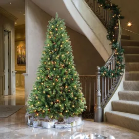 9ft Prelit RGB Lights Premium Artificial Hinged Christmas Tree