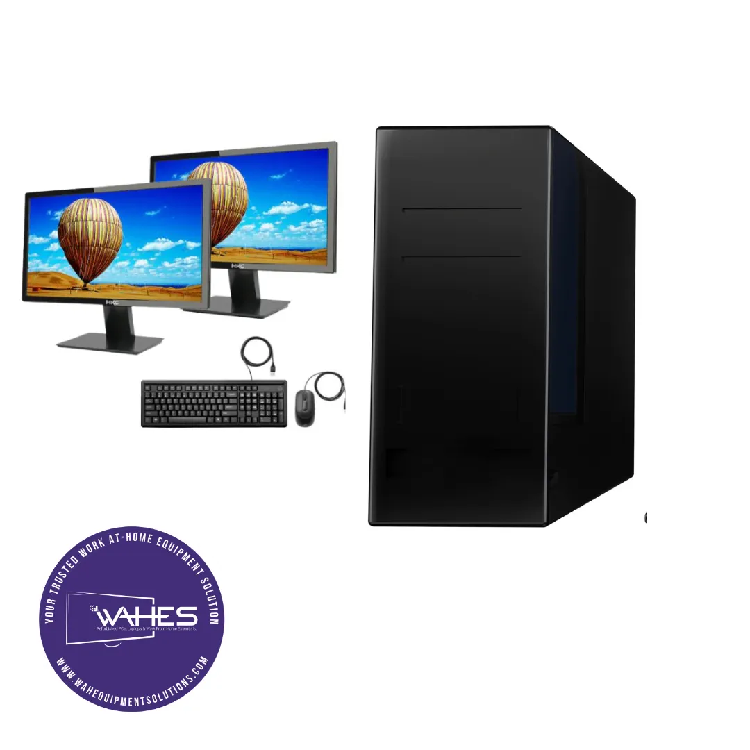 ACD WFH Desktop Bundle (Models vary) Dual Desktop PC Set (19" Monitor   Keyboard and Mouse Accessories):Intel i3/i5/i7| 8GB Ram|128GB SSD|Win 10/11|ACD Guaranteed Compatible