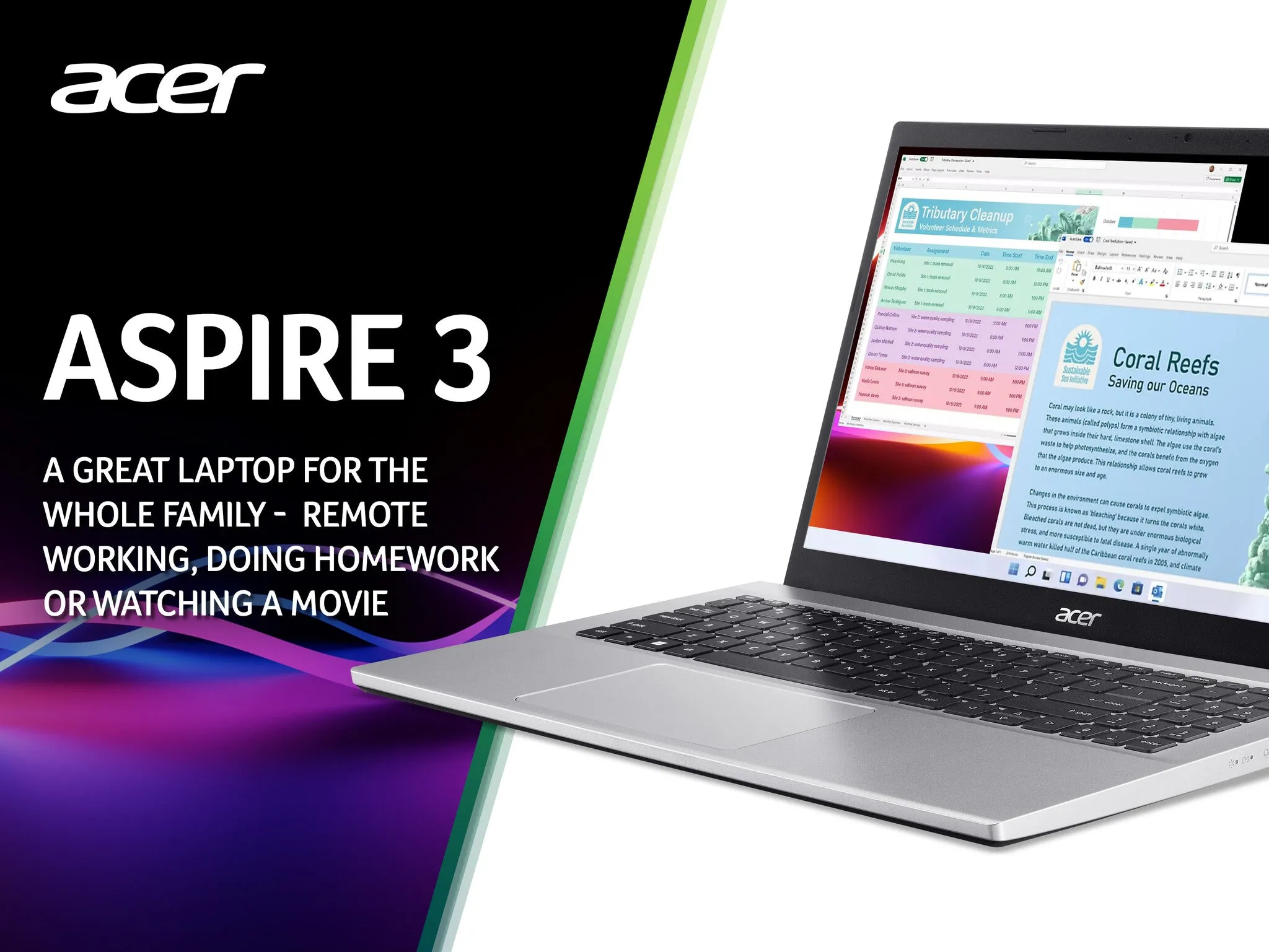 Acer Aspire 3 A315-44P Laptop - AMD Ryzen 5 5500U, 8GB, 512GB SSD, Integrated Graphics, 15.6" Full HD, Windows 11, Silver