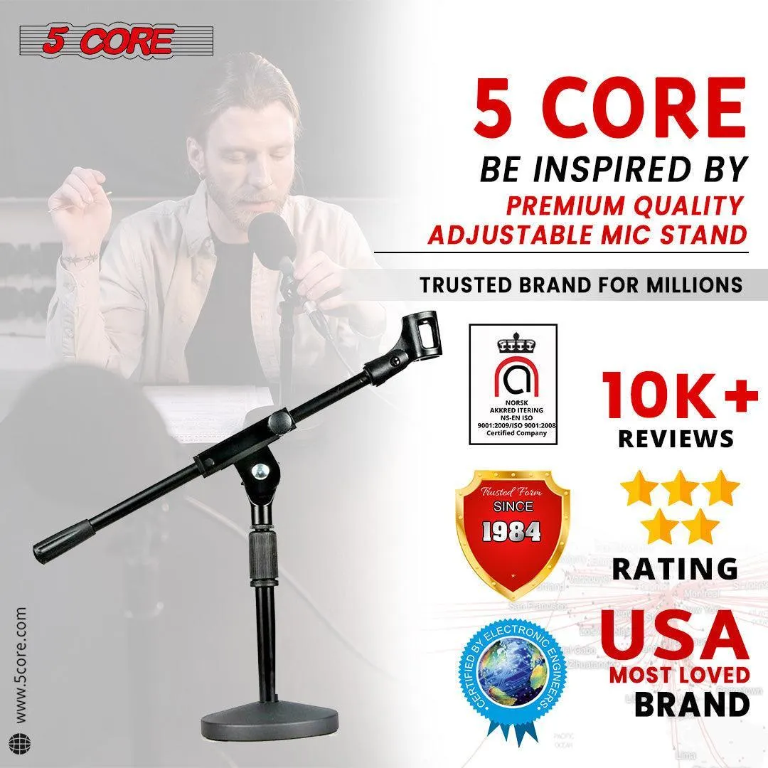 Adjustable Desk Microphone Stand with Mic Clip Twist Clutch MSSB