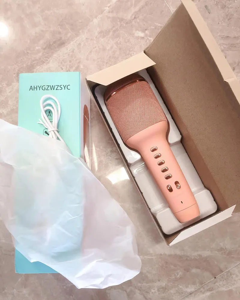 AHYGZWZSYC Speaker microphone,Wireless Bluetooth Karaoke Microphone,3-in-1 Portable Handheld Karaoke Mic Speaker Machine Home Party Birthday for All Smartphones PC
