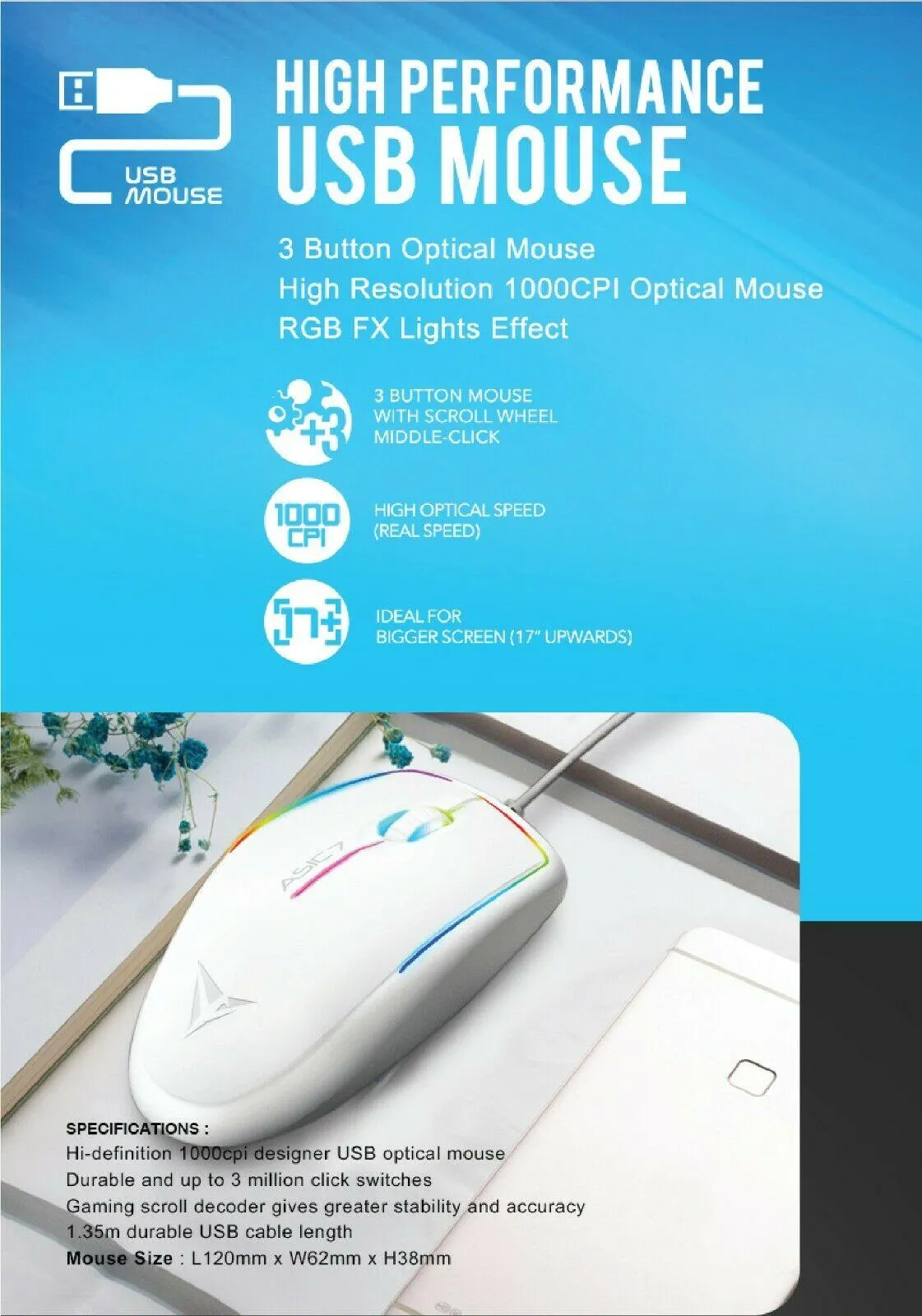 Alcatroz RGB FX High Performance USB Mouse