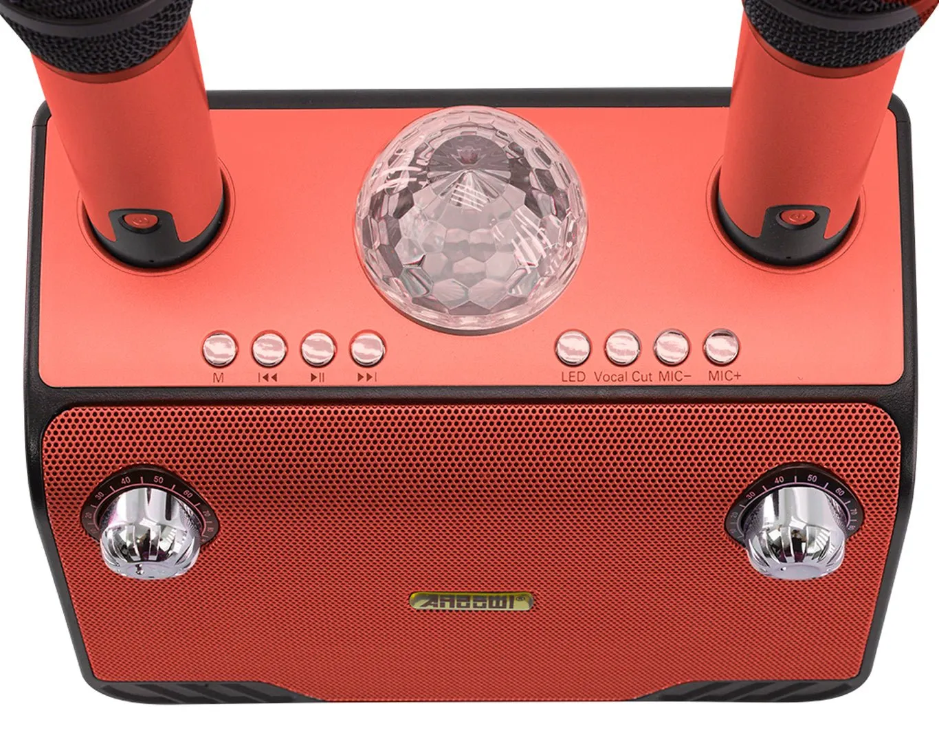 ANDOWL Bluetooth Speaker Twin Wireless Mics Red Q-YX899-RED