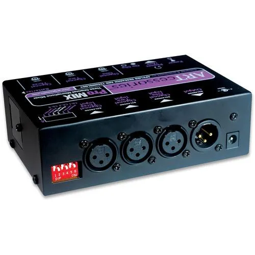 ART Promix 3-Channel Portable Mono Microphone Submixer With XLR iOS
