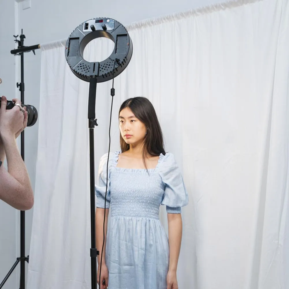 Backdrop Stand & Double Muslin (Black and White) Cotton Backdrop Kit - Bundle