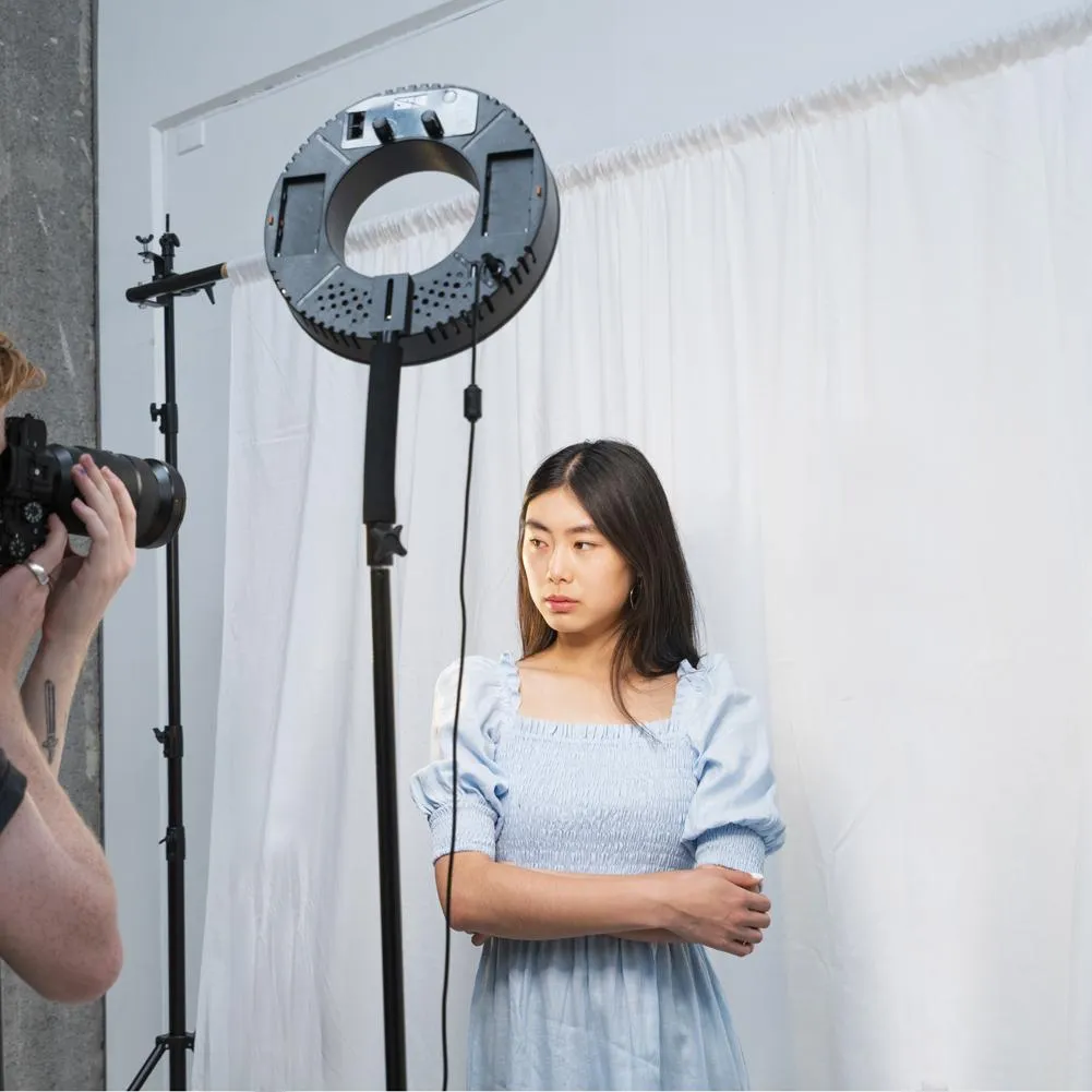 Backdrop Stand & Double Muslin (Black and White) Cotton Backdrop Kit - Bundle