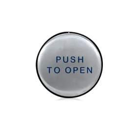 BEA 10EMR475-900 Round 4.75 Inch Slim Blue Handicap Logo with Push to Open text Push Plate