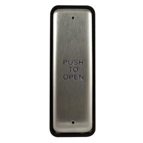 BEA 10PBJ Stainless steel push plate, 1.5 In. by 4.75 In., in jamb plate, blue text