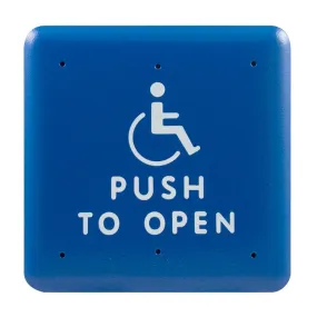 BEA 10PBS1B Stainless steel push plate, 4.75 In. square, white handicap logo and text