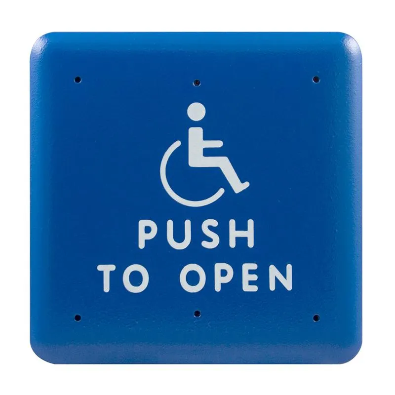 BEA 10PBS1B Stainless steel push plate, 4.75 In. square, white handicap logo and text