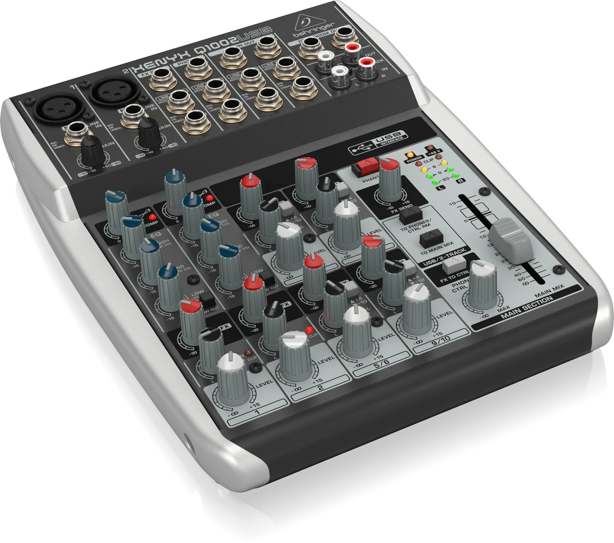 Behringer Q1002USB Premium 10-Input 2-Bus Mixer with XENYX Mic Preamps - OPEN BOX