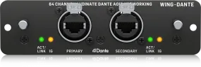 Behringer WING-DANTE WING Expansion Card for 64x64-Channel Audinate Dante AoIP Networking