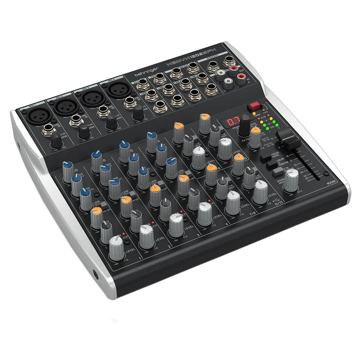 Behringer Xenyx 1202SFX Premium Analog 12-Input Mixer with USB Streaming Interface and Klark Teknik Effects