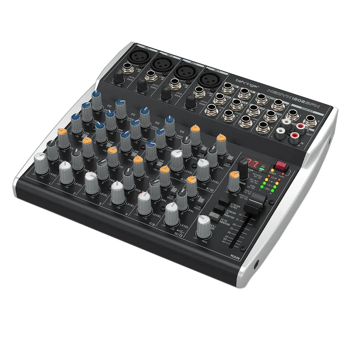 Behringer Xenyx 1202SFX Premium Analog 12-Input Mixer with USB Streaming Interface and Klark Teknik Effects