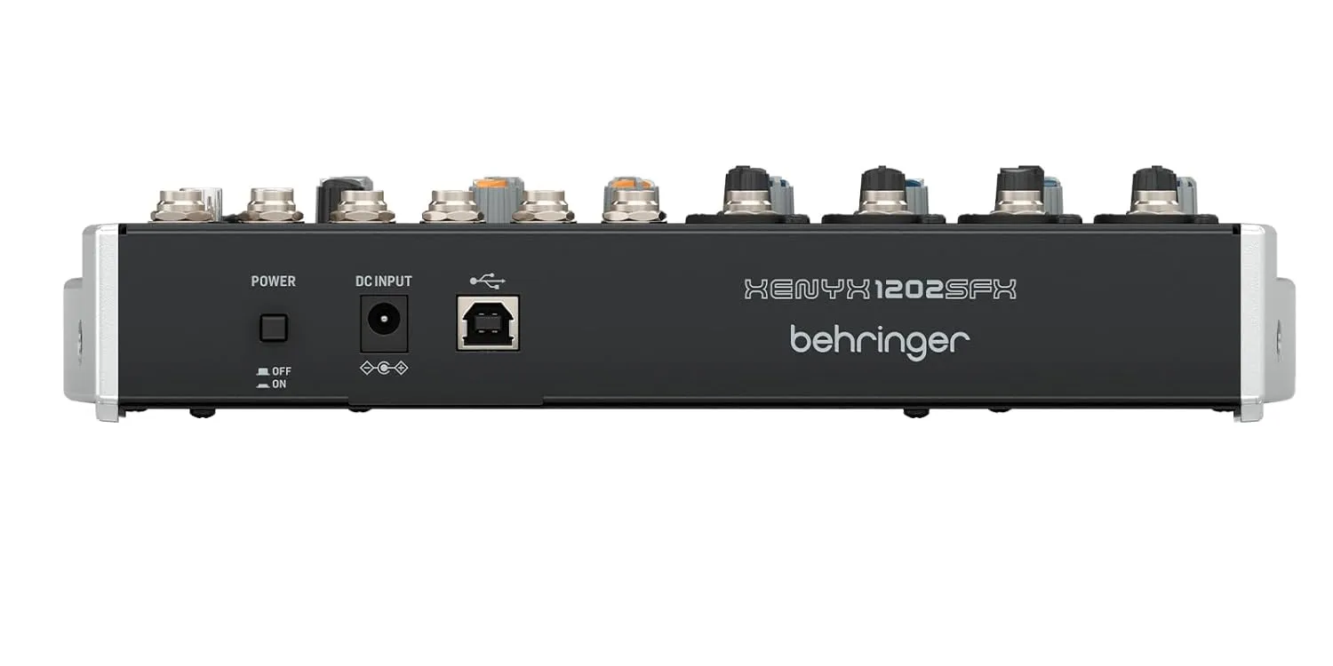 Behringer Xenyx 1202SFX Premium Analog 12-Input Mixer with USB Streaming Interface and Klark Teknik Effects