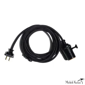 Black Cord Kit With Black Cloth Covered Cord