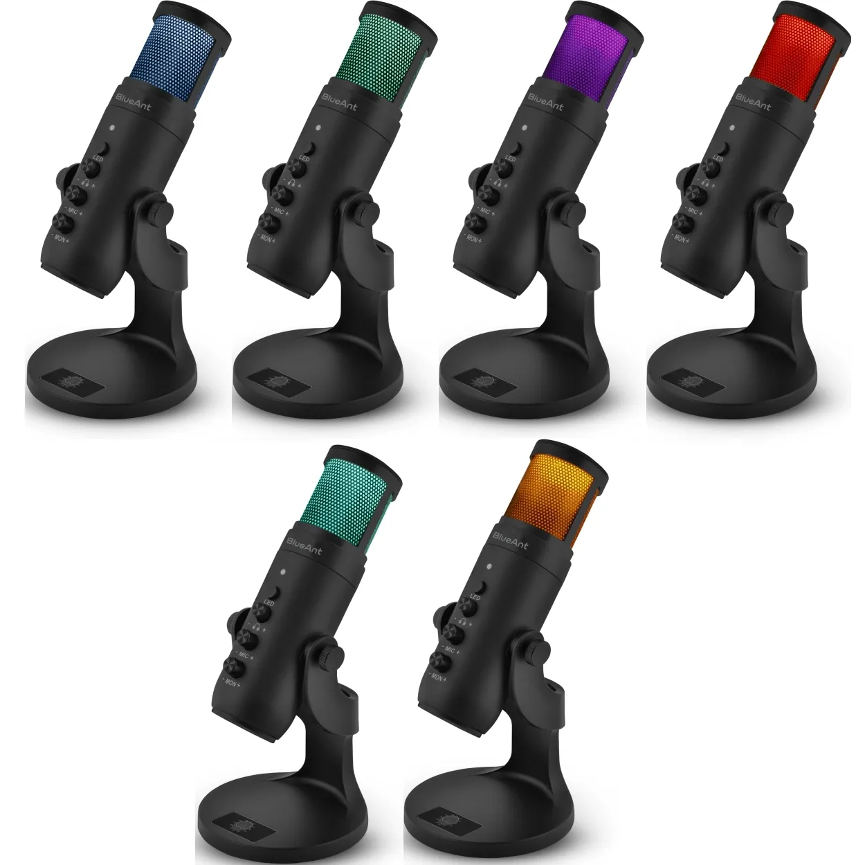 Blueant StreamX USB Microphone Streaming Studio LED Colours