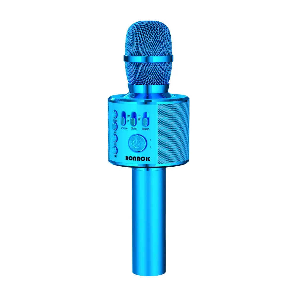 BONAOK Wireless Bluetooth Karaoke Microphone, 3-in-1 Portable Handheld Mic Speaker for All Smartphones,Gifts for Kids Adults Q37 (Rose Gold)