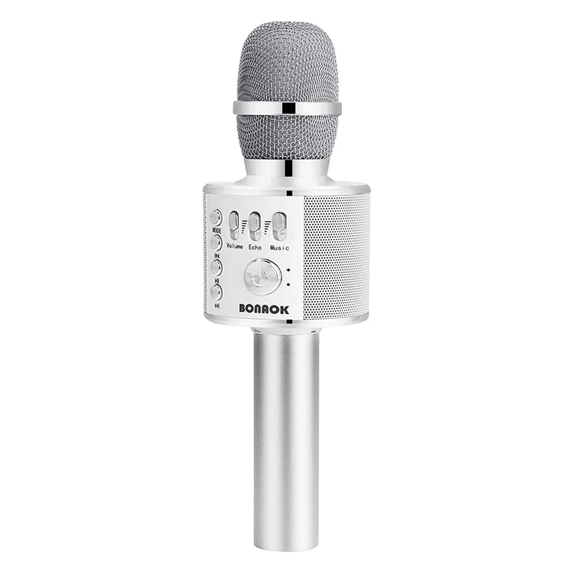 BONAOK Wireless Bluetooth Karaoke Microphone, 3-in-1 Portable Handheld Mic Speaker for All Smartphones,Gifts for Kids Adults Q37 (Rose Gold)