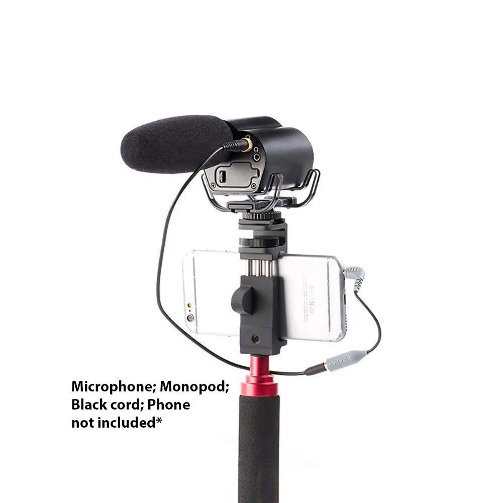 Boya BY-CIP2 3.5mm TRS to TRRS Adapter Convertor Cable for DSLR Camera Microphones to Smartphone