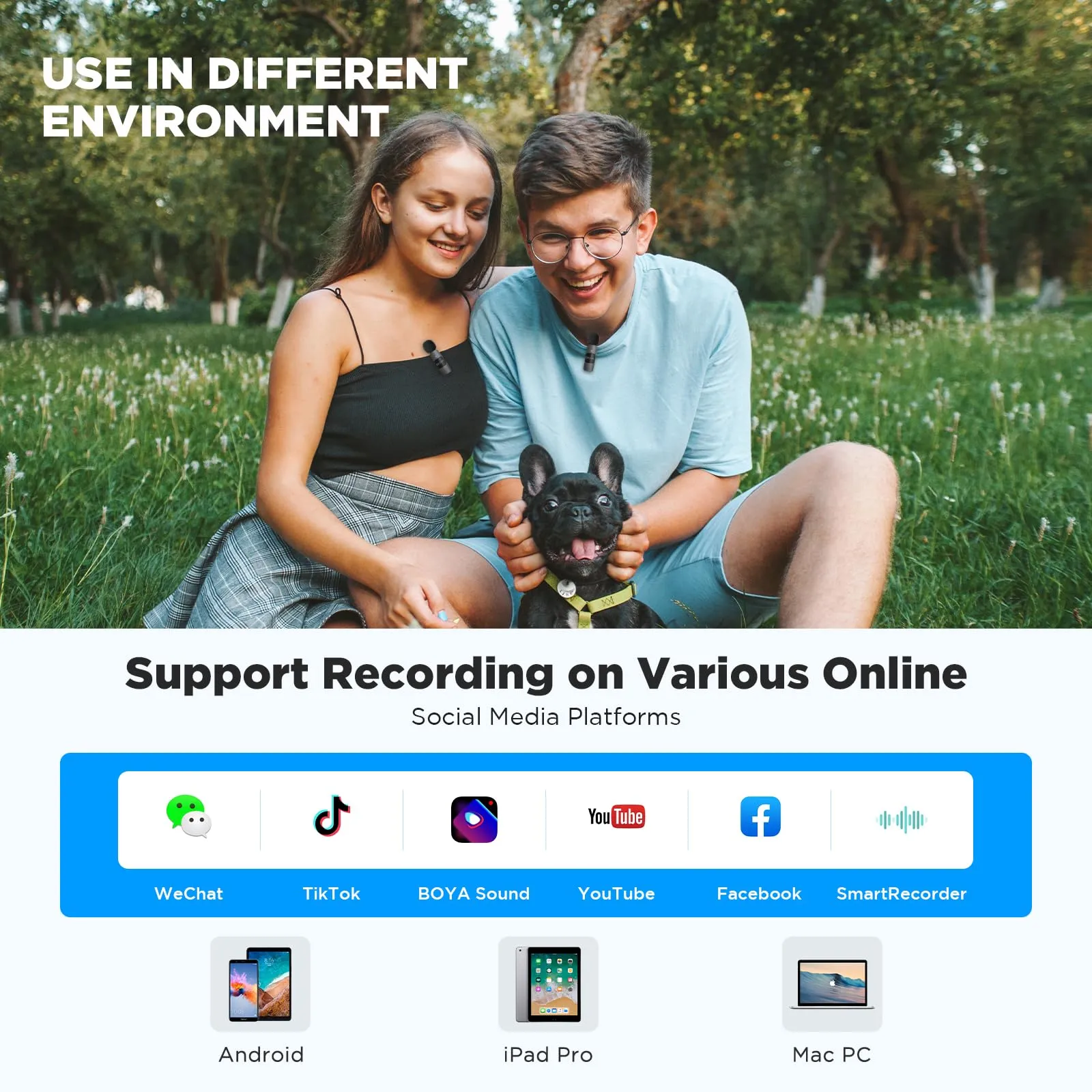 BOYA Dual Wireless Lavalier Lapel Microphone for Android Smartphone iPhone15 Laptop - Omnidirectional USB C Condenser Video Recording Mic for Interview Podcast Vlog YouTube Live Stream (TX TX RX)