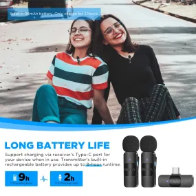BOYA Dual Wireless Lavalier Lapel Microphone for Android Smartphone iPhone15 Laptop - Omnidirectional USB C Condenser Video Recording Mic for Interview Podcast Vlog YouTube Live Stream (TX TX RX)