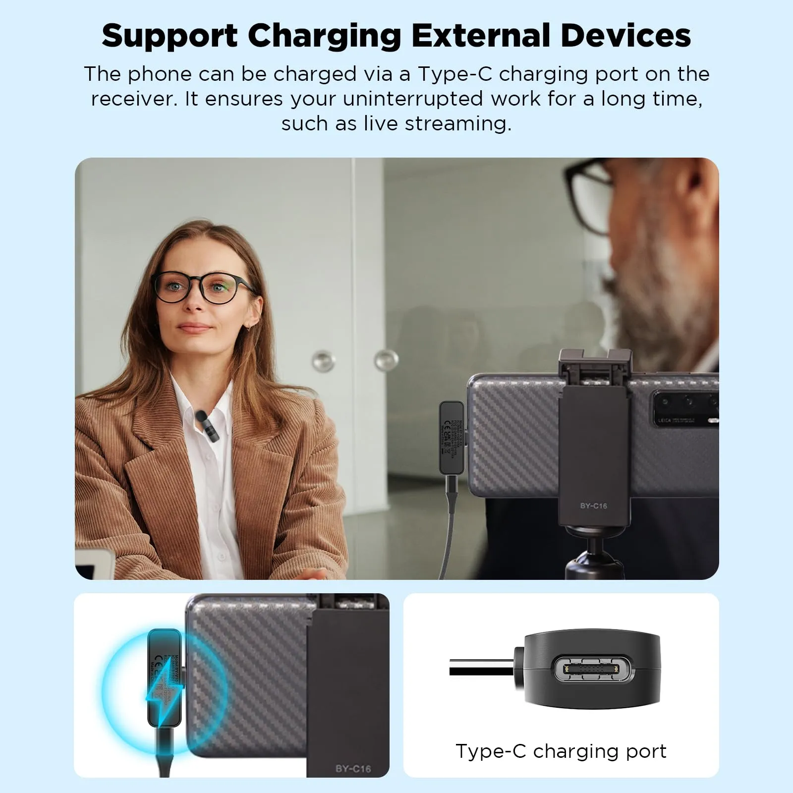 BOYA Dual Wireless Lavalier Lapel Microphone for Android Smartphone iPhone15 Laptop - Omnidirectional USB C Condenser Video Recording Mic for Interview Podcast Vlog YouTube Live Stream (TX TX RX)